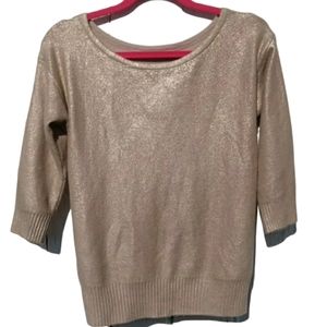 Hinge metallic gold color sweater xs